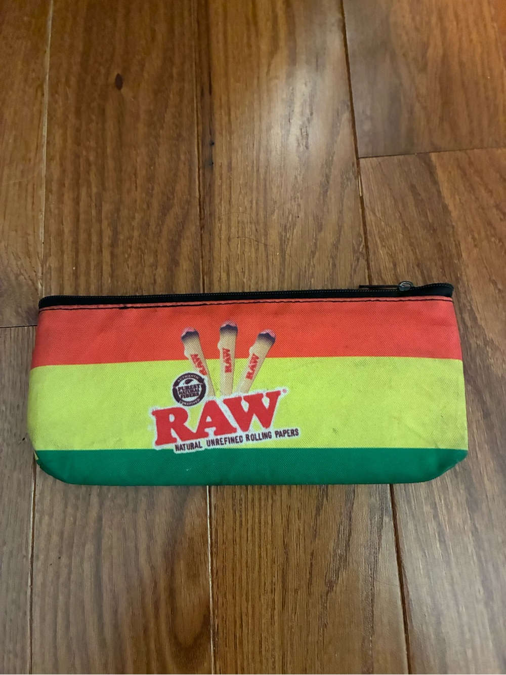 Raw - Tricolor Zipper Pouch Bag - Red Yellow Green